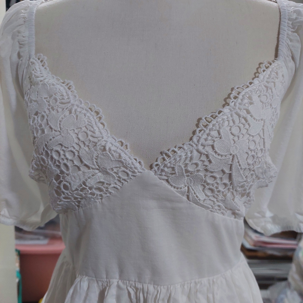 Princess Polly‎ Krysten White Puff Sleeve Mini Dress Sz 12 - Picture 5 of 12